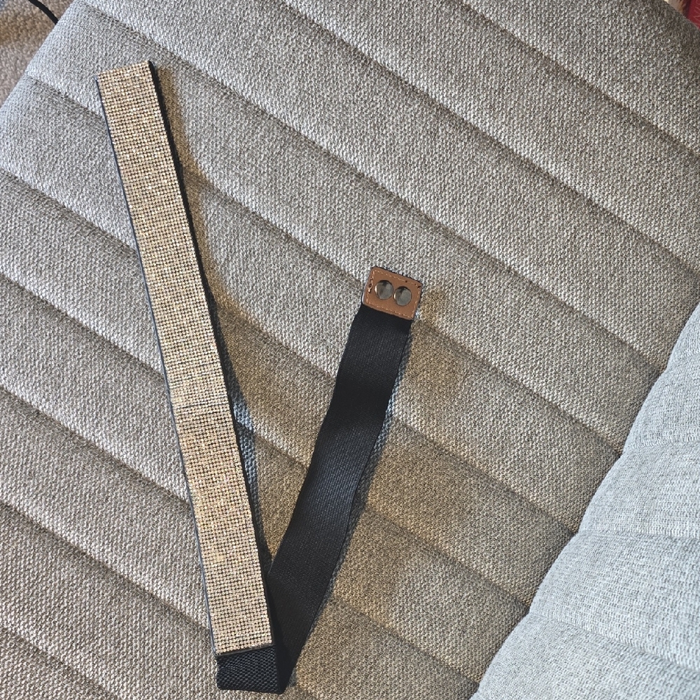 Women's Black and Silver Belt